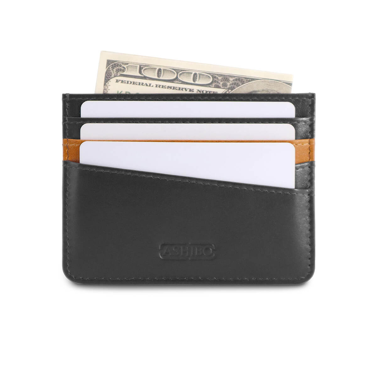 Handcrafted Card Holder Black Tan