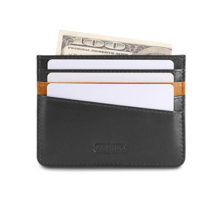 Handcrafted Card Holder Black Tan