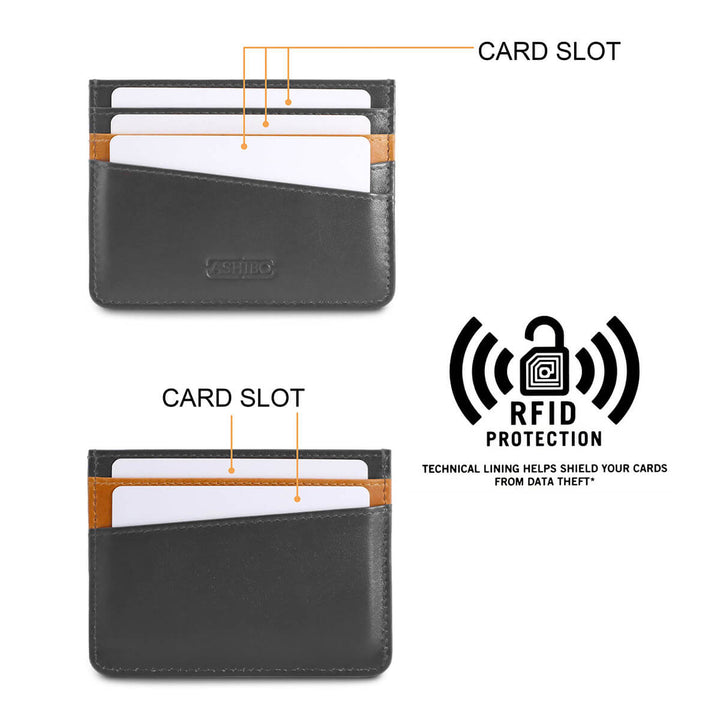 Handcrafted Card Holder Black Tan