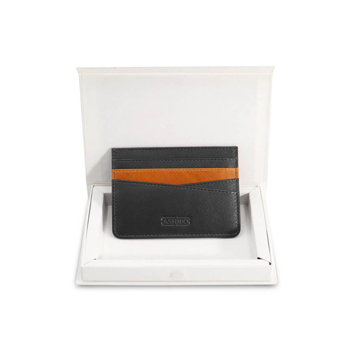 Handcrafted Card Holder Black Tan