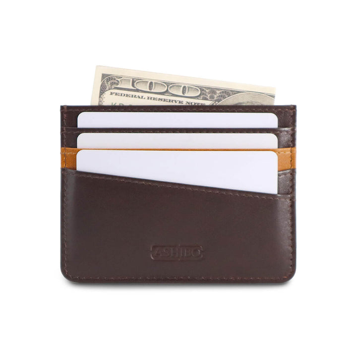 Handcrafted Card Holder Brown Tan