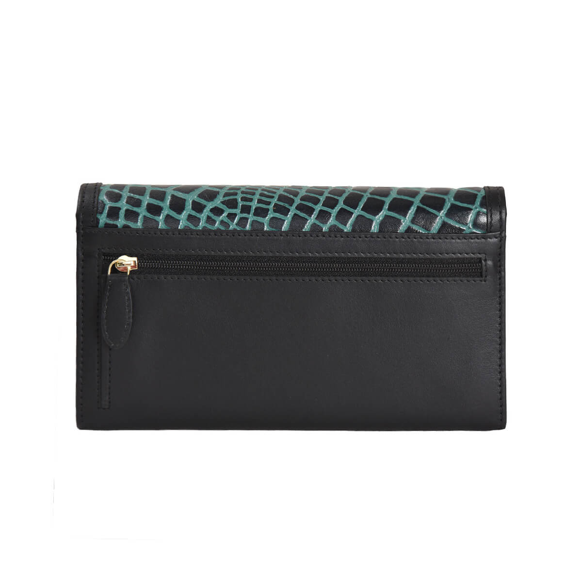 Croco Clutch Wallet Green