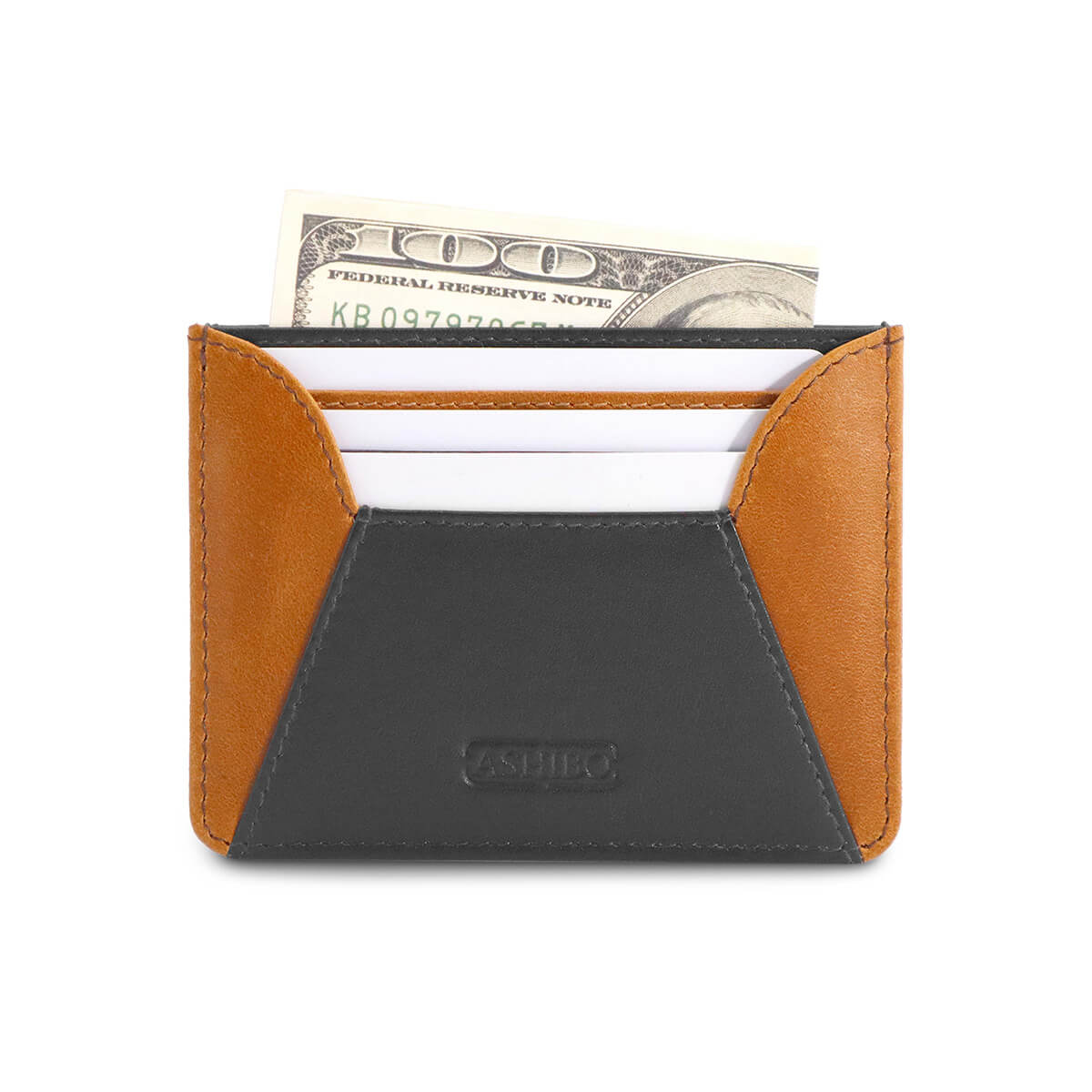 Handcrafted Card Holder Black Tan