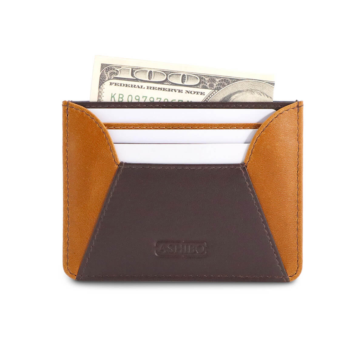 Handcrafted Card Holder Brown Tan