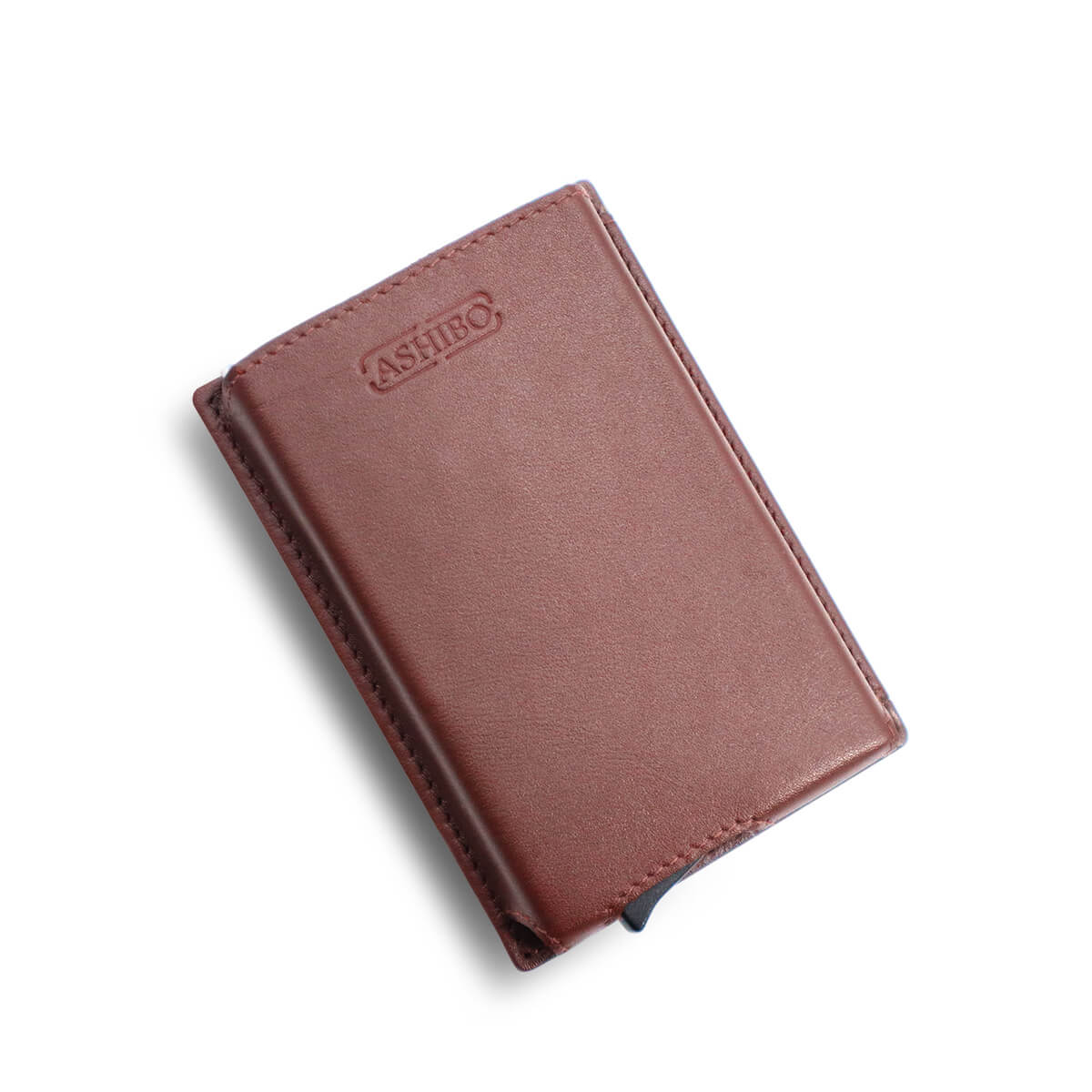 Metal Card Case Brown