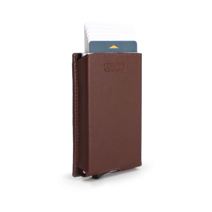 Metal Card Case Brown