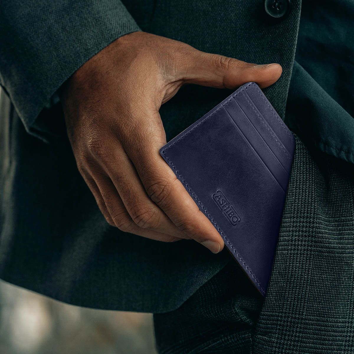 Handcrafted Card Holder Blue