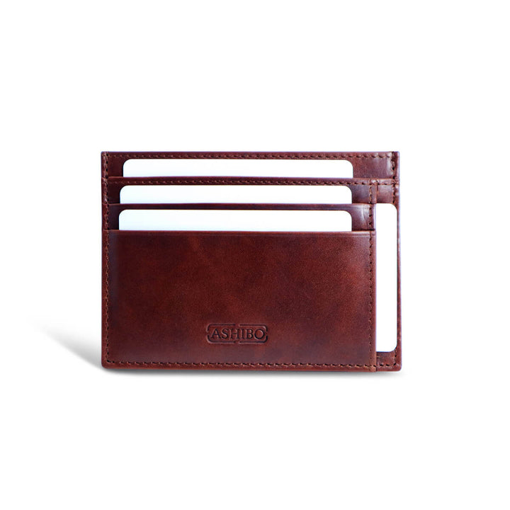 Handcrafted Card Holder Brown