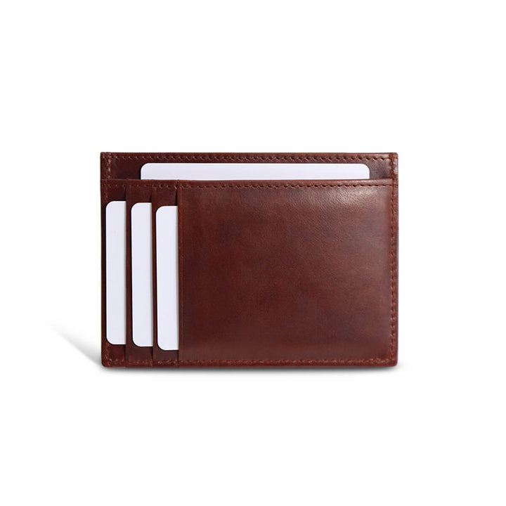 Handcrafted Card Holder Brown