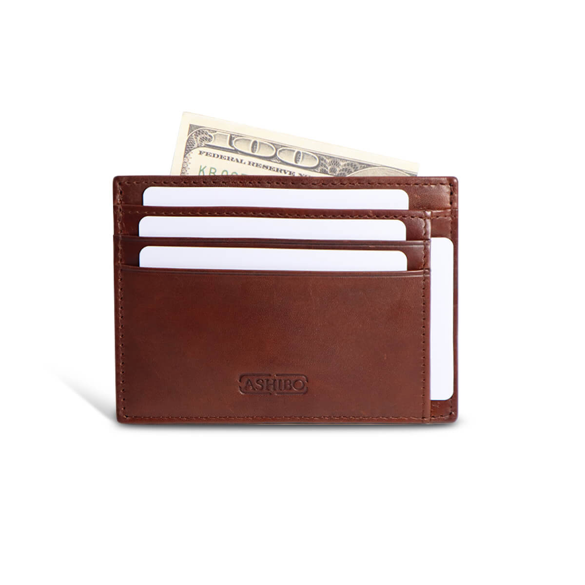 Handcrafted Card Holder Brown
