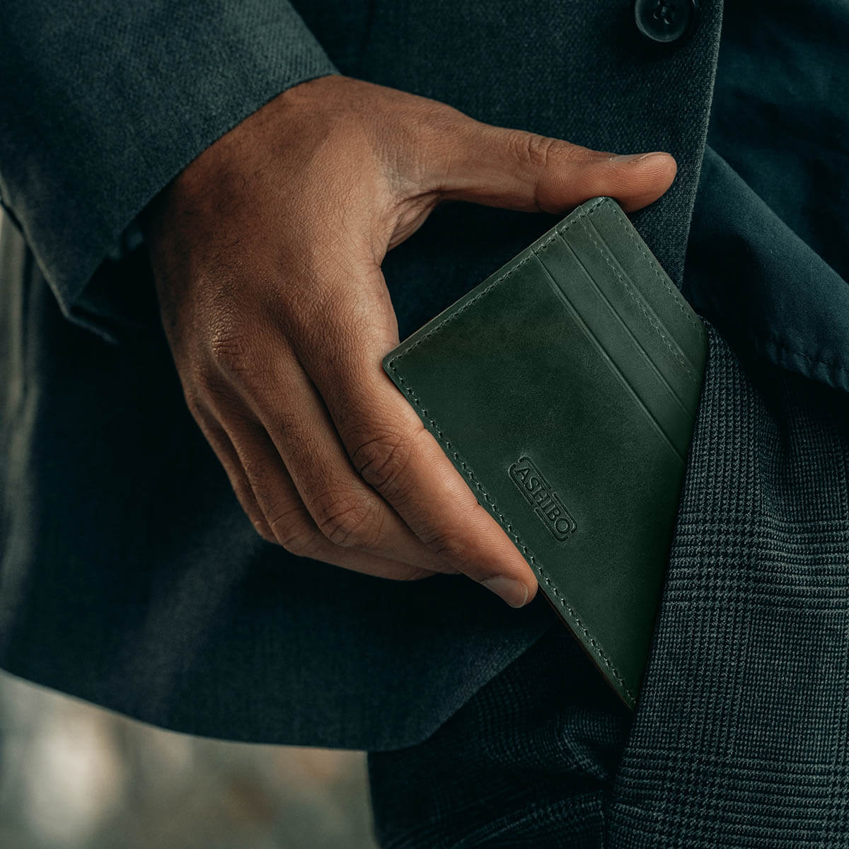 Handcrafted Card Holder Green