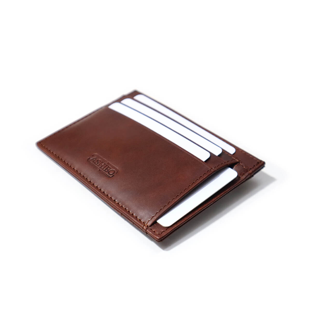 Handcrafted Card Holder Brown