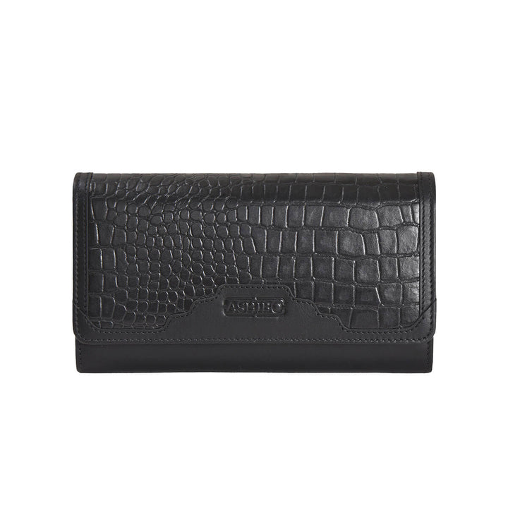 Croco Clutch Wallet Black