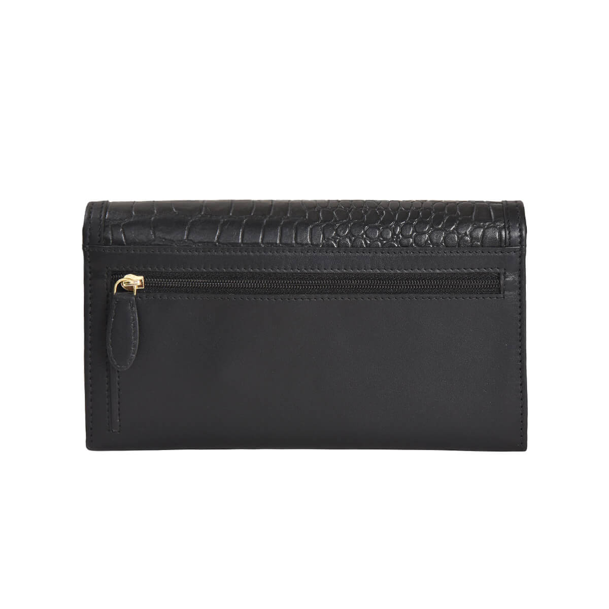 Croco Clutch Wallet Black