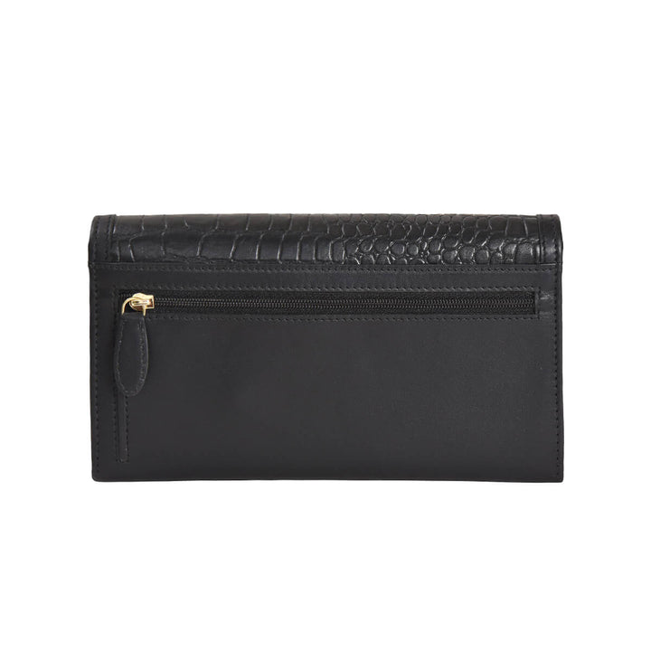 Croco Clutch Wallet Black