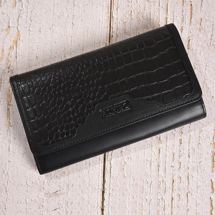 Croco Clutch Wallet Black