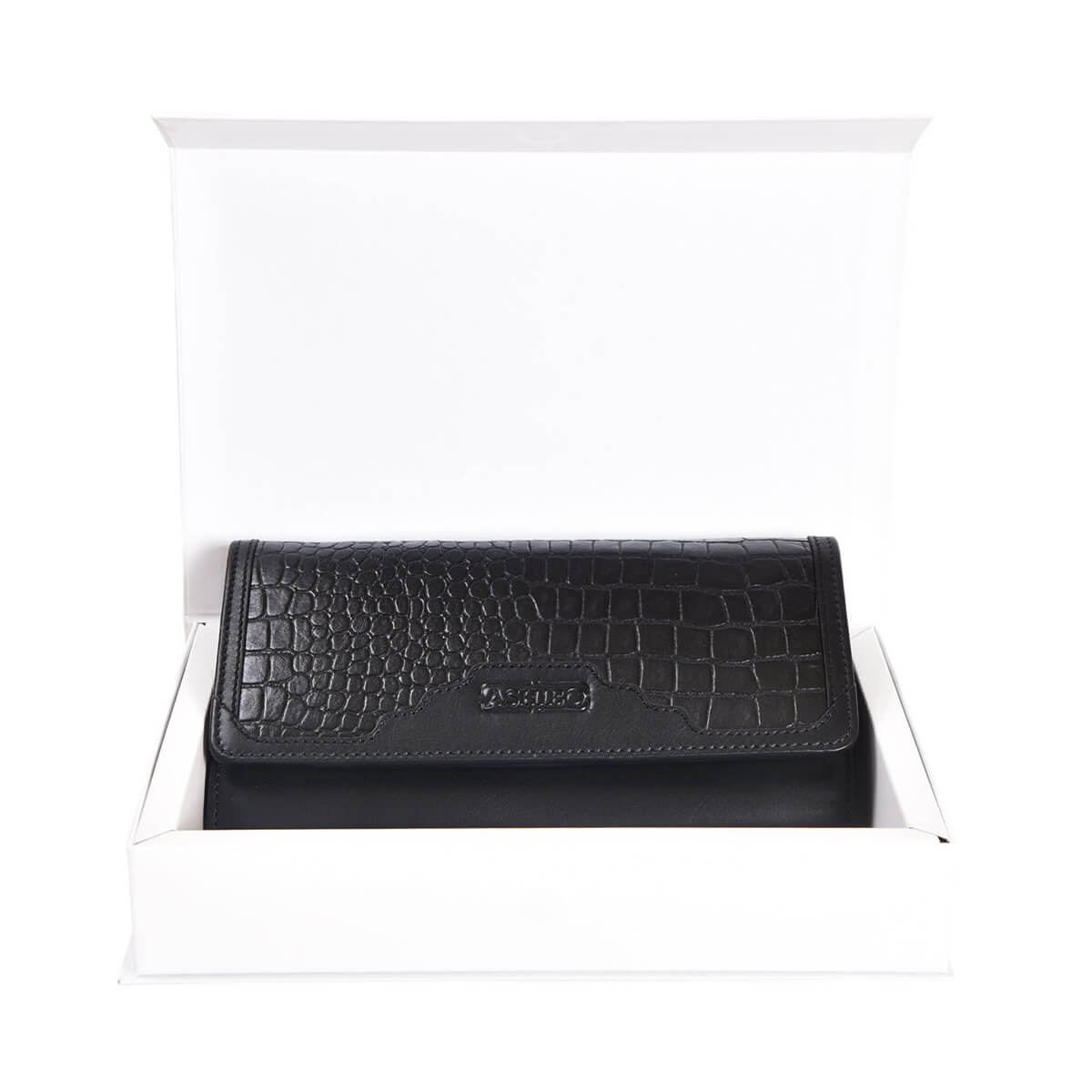 Croco Clutch Wallet Black