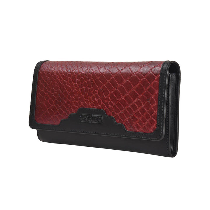 Croco Clutch Wallet Burgundy