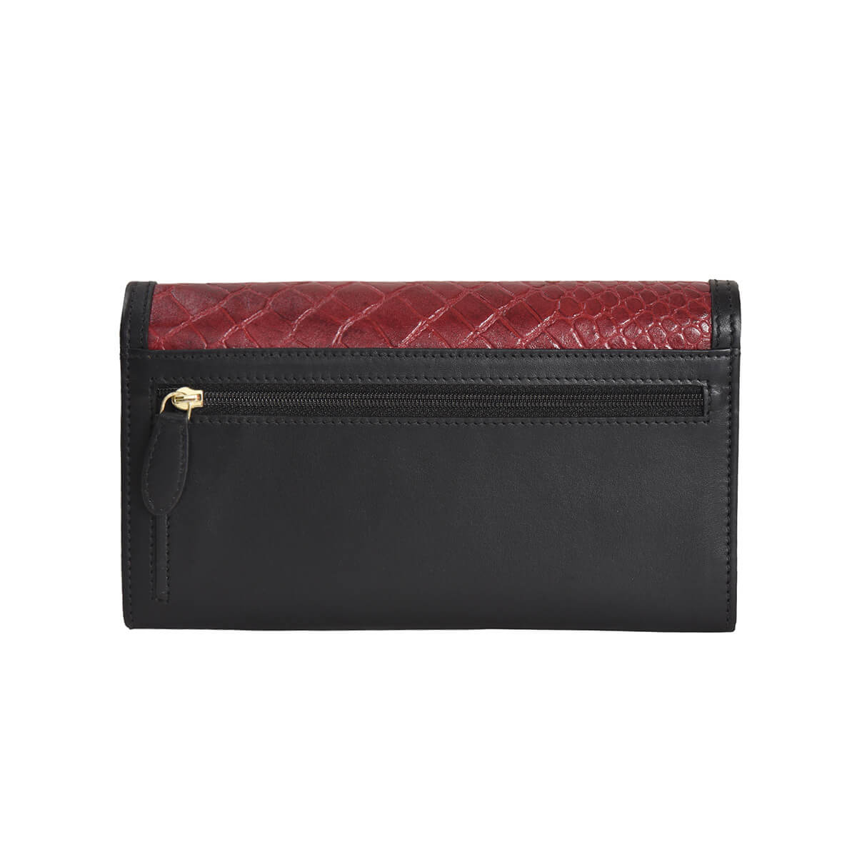 Croco Clutch Wallet Burgundy