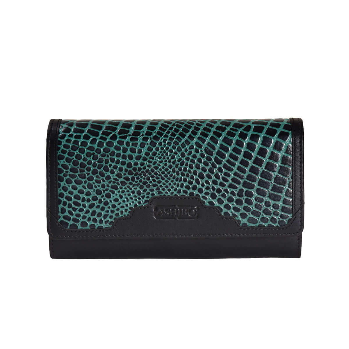 Croco Clutch Wallet Green