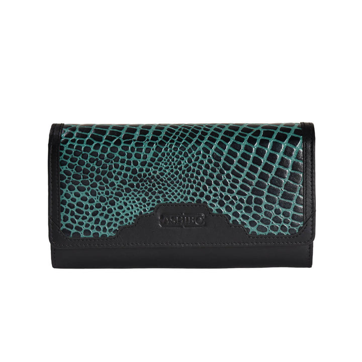 Croco Clutch Wallet Green