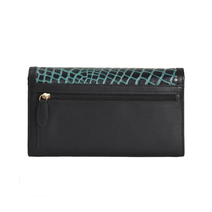 Croco Clutch Wallet Green