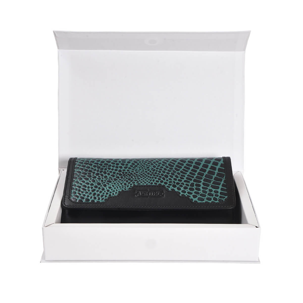 Croco Clutch Wallet Green